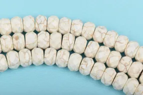 12mm WHITE Howlite FACETED Rondelle Beads, trade beads, full strand, about 54 beads, how0590