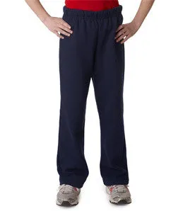 18400B Gildan Youth Heavy BlendOpen Bottom Sweatpants Navy