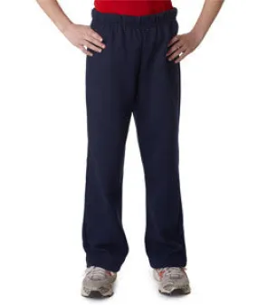18400B Gildan Youth Heavy BlendOpen Bottom Sweatpants Navy