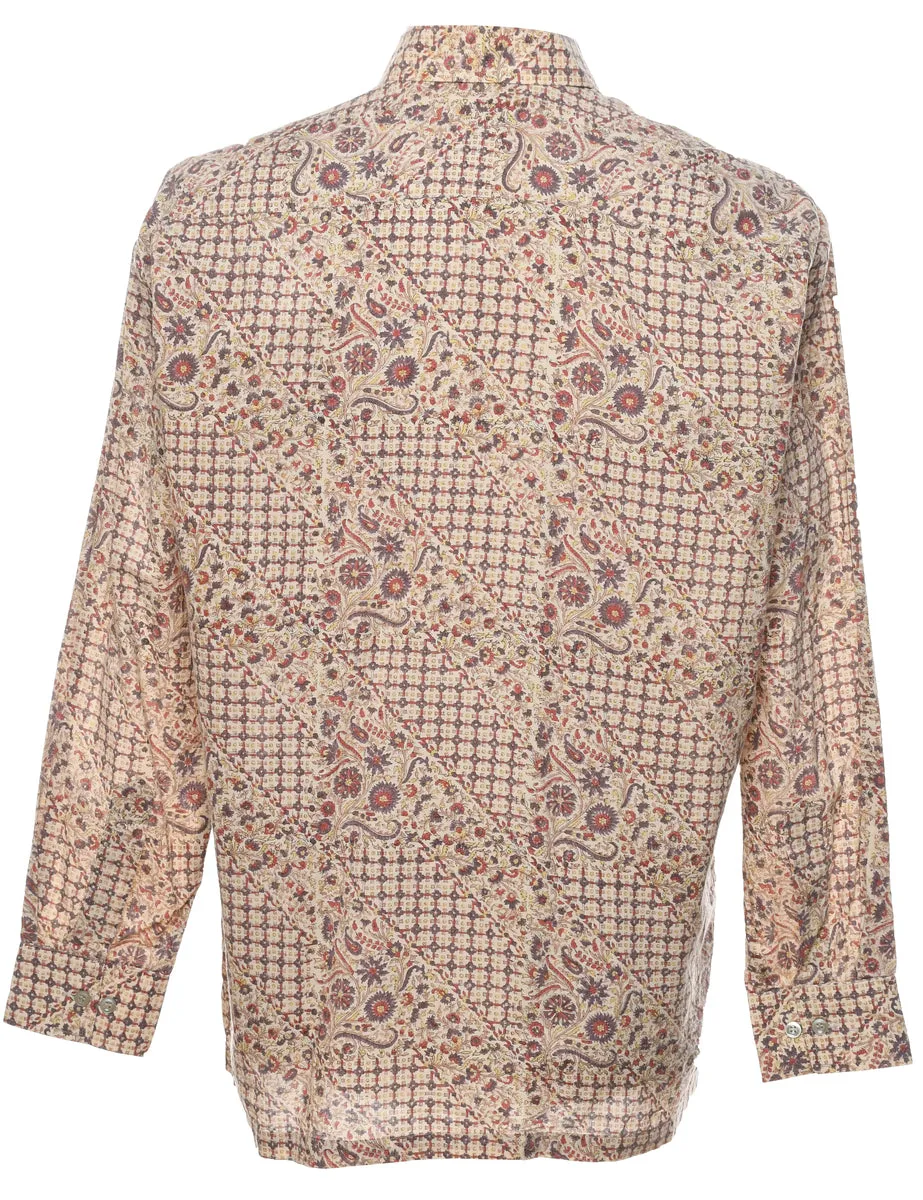 1990s Floral Multi-Colour Patterned Shirt - M