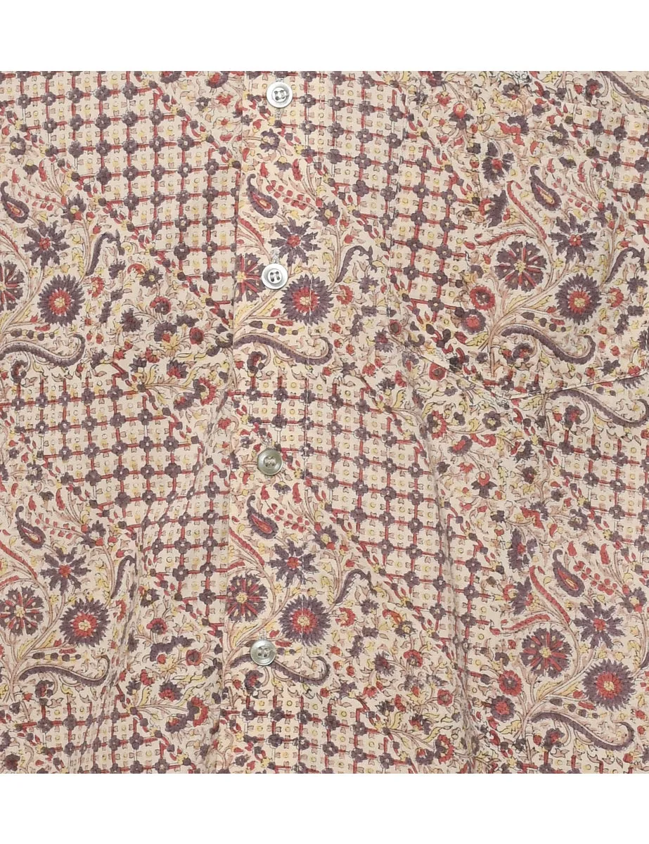 1990s Floral Multi-Colour Patterned Shirt - M