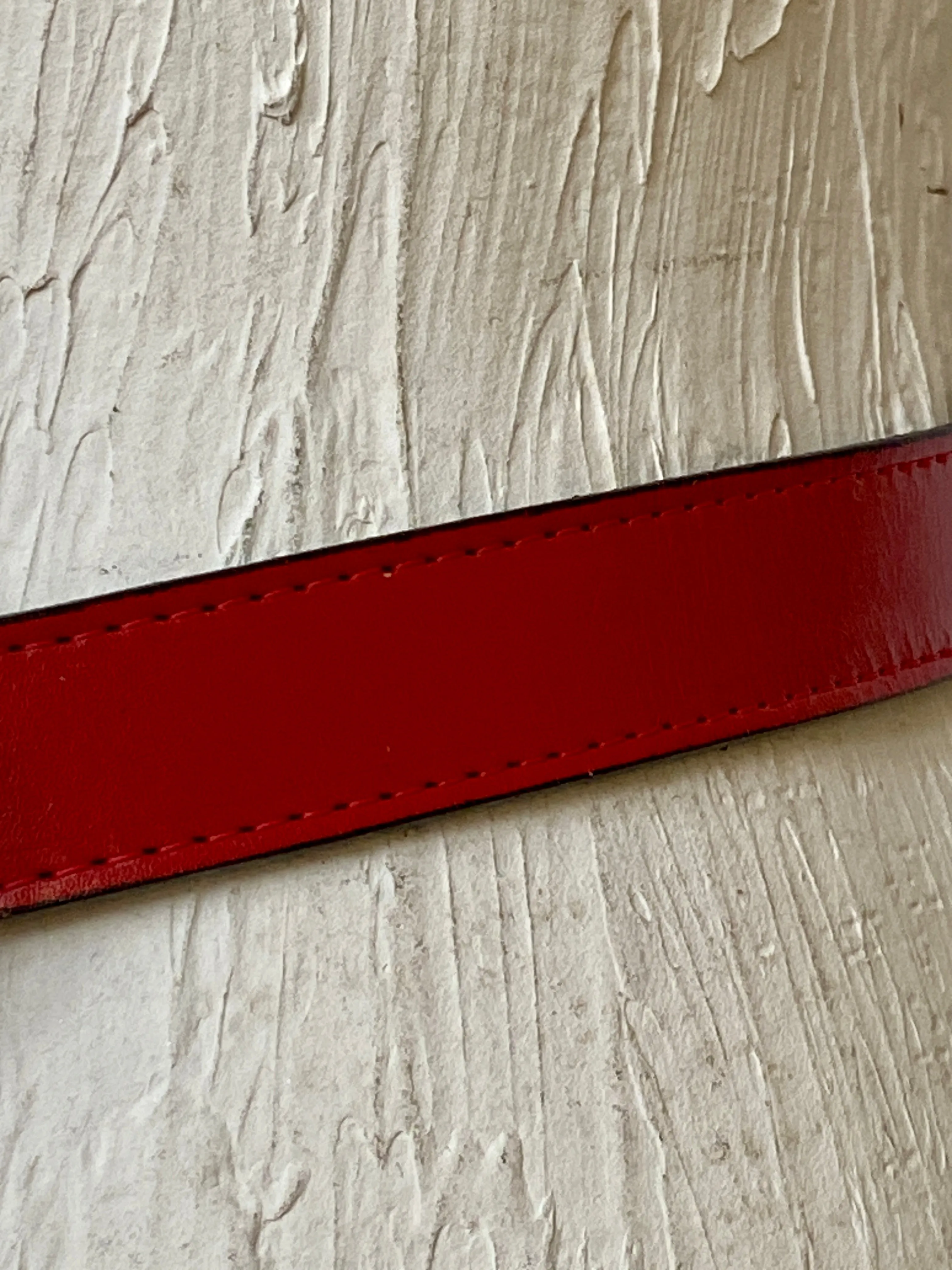 3-D red leather belt
