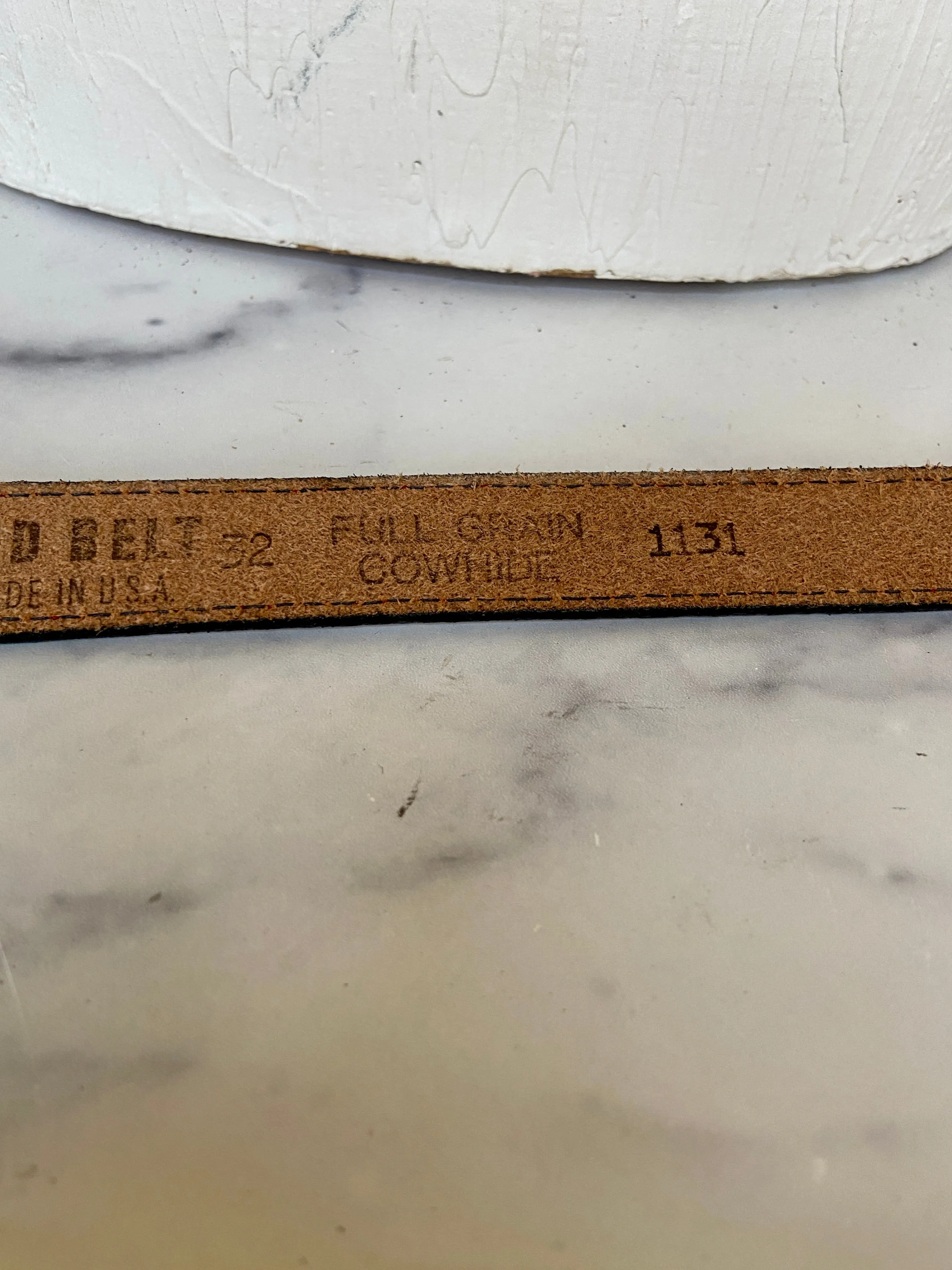 3-D red leather belt