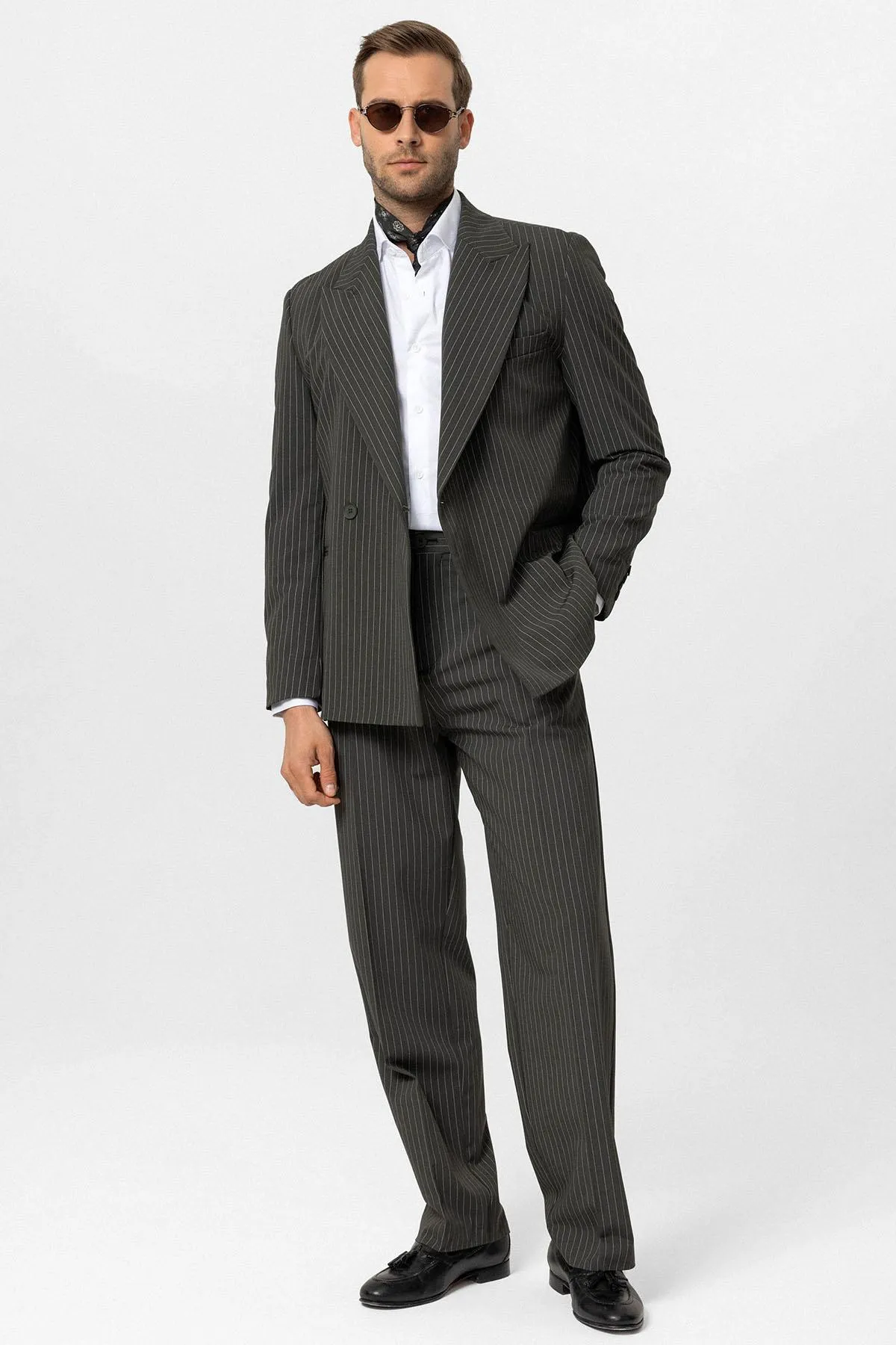 ANT Double-breasted Closure Striped Men's Blazer Jacket - Wentzville