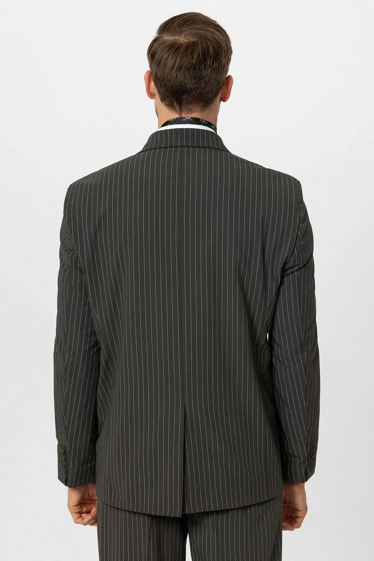 ANT Double-breasted Closure Striped Men's Blazer Jacket - Wentzville
