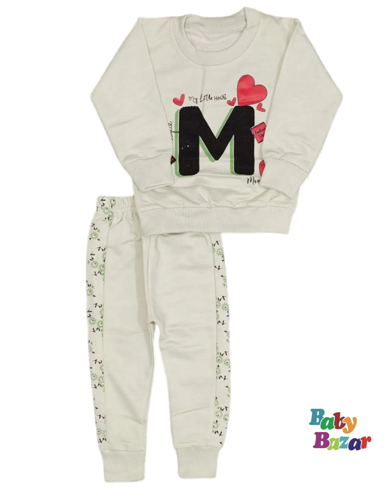 Baby Girl Mid Season Terry Stuff Soft Dress In Green Color