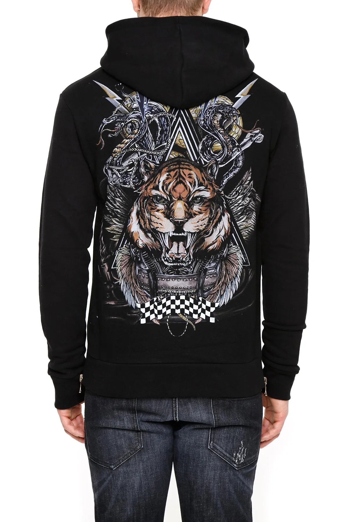 Balmain Tiger Print Zip Hoodie