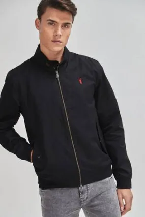 BLACK SHOWER RESISTANT HARRINGTON JACKET