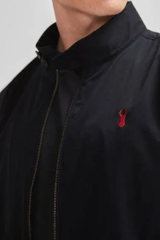 BLACK SHOWER RESISTANT HARRINGTON JACKET