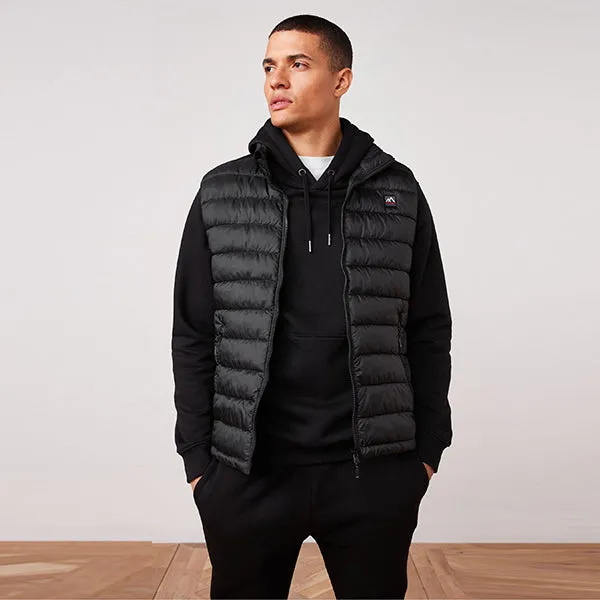 Black Shower Resistant Lightweight Puffer Gilet