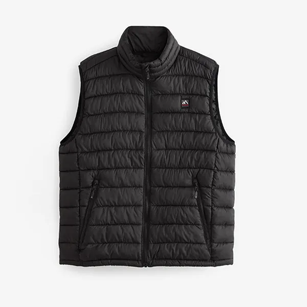 Black Shower Resistant Lightweight Puffer Gilet