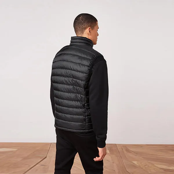 Black Shower Resistant Lightweight Puffer Gilet