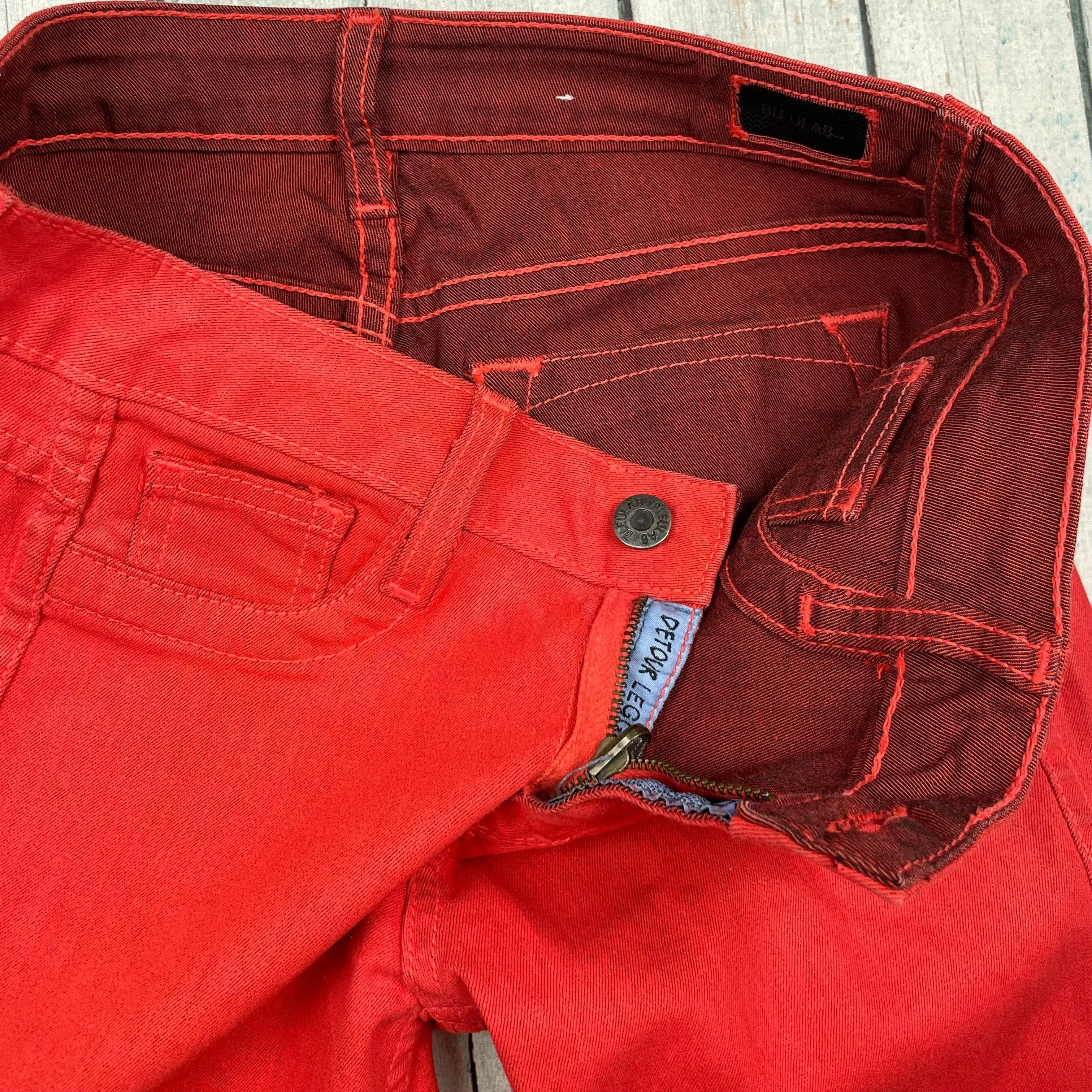 Bleulab USA ‘Detour Leggings’ Fully Reversible Red Skinny Jeans -Size 25