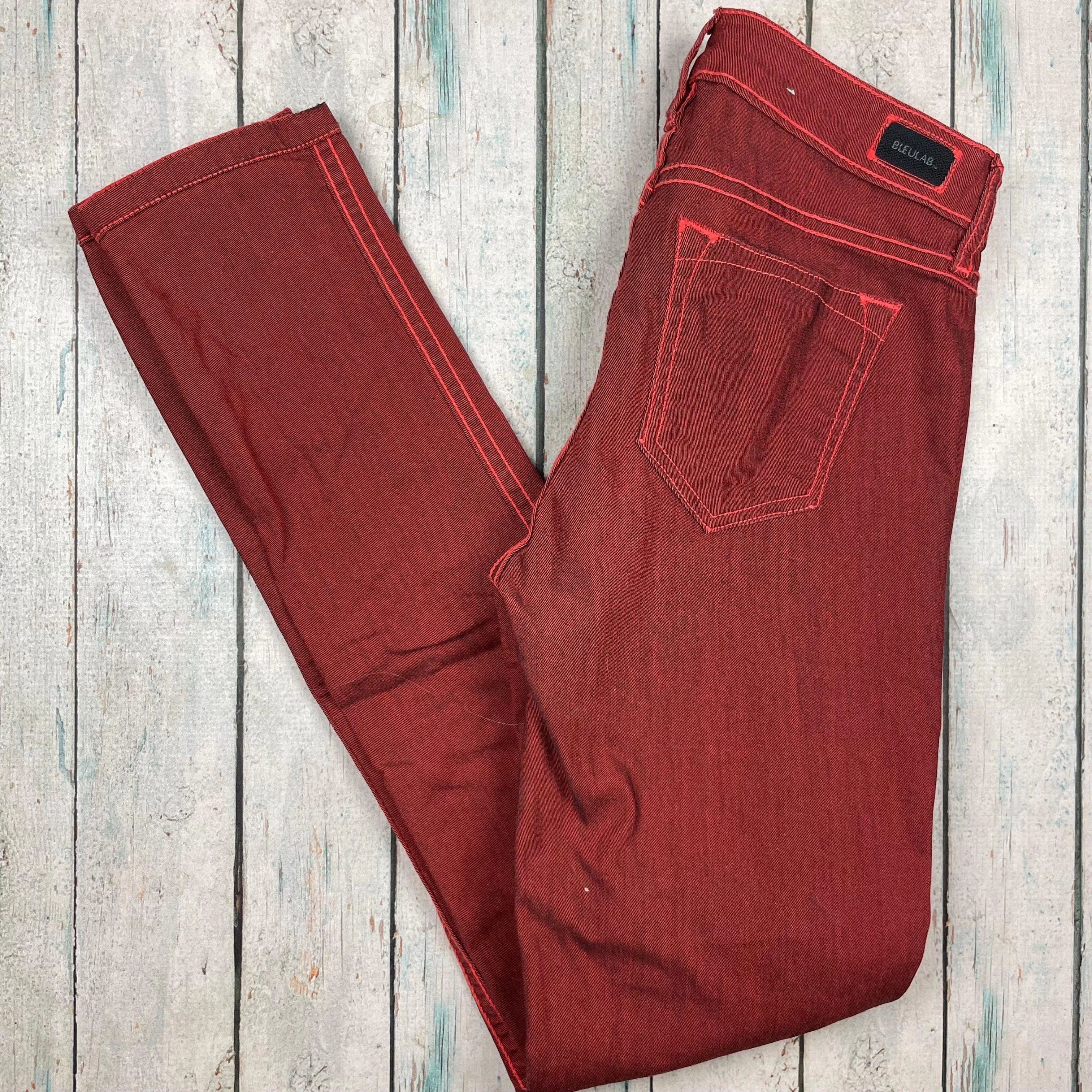Bleulab USA ‘Detour Leggings’ Fully Reversible Red Skinny Jeans -Size 25