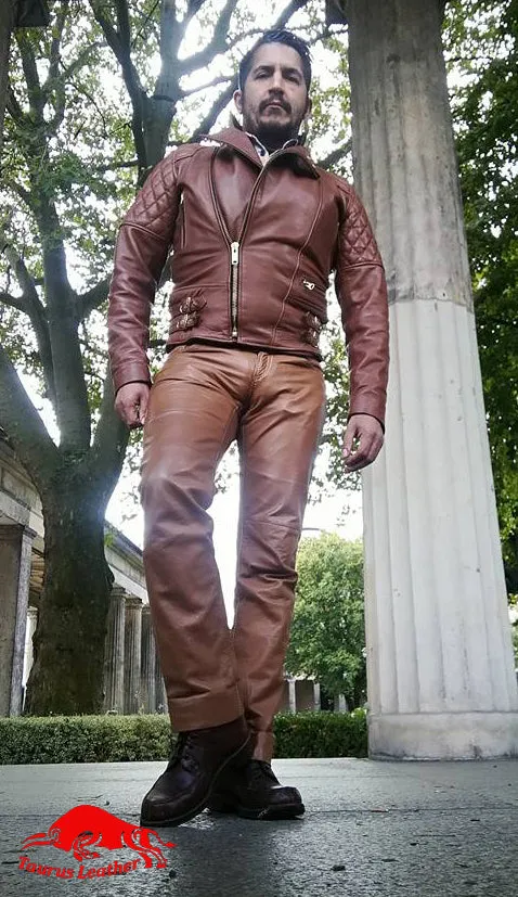 Brown cow leather jackets
