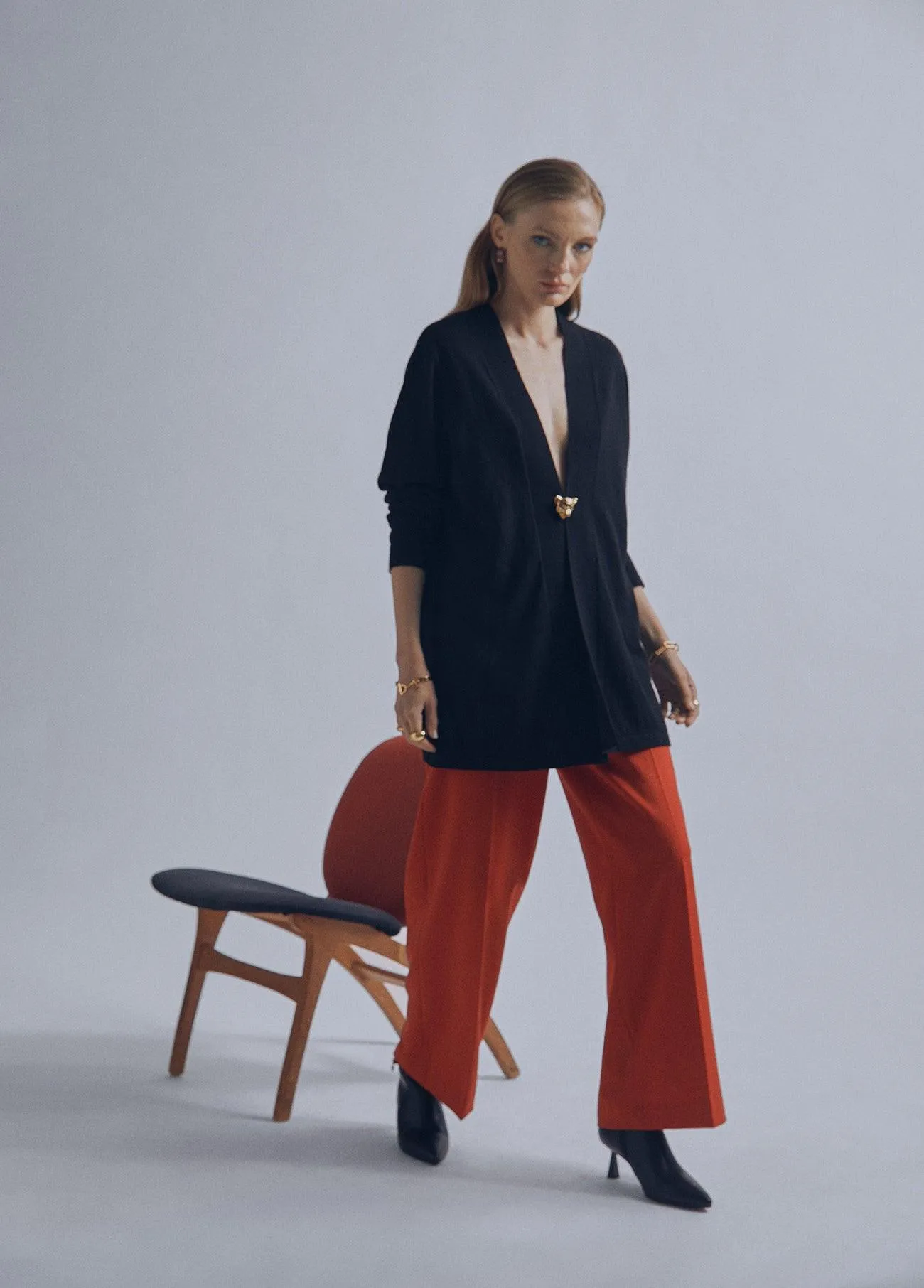 Cardigan with eyelets detail