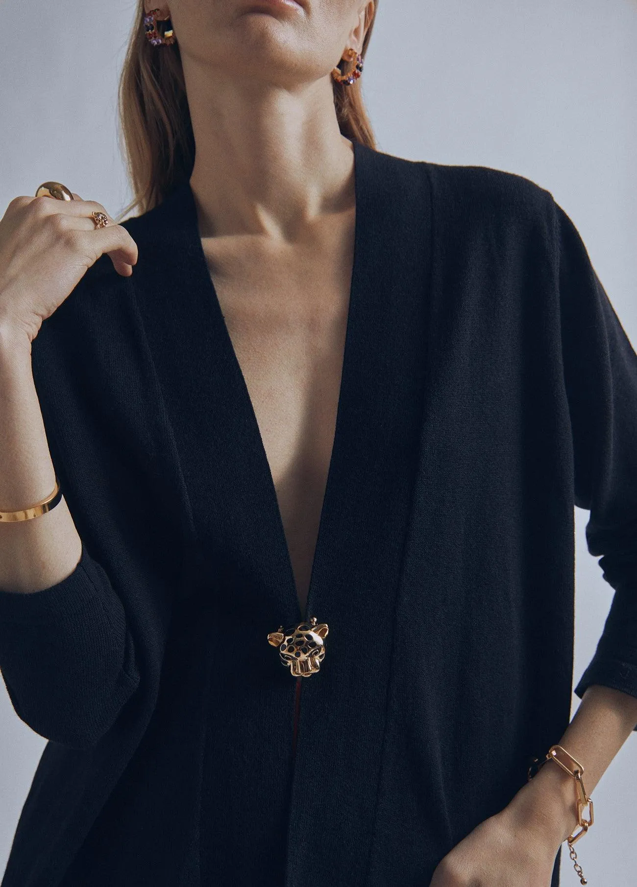 Cardigan with eyelets detail