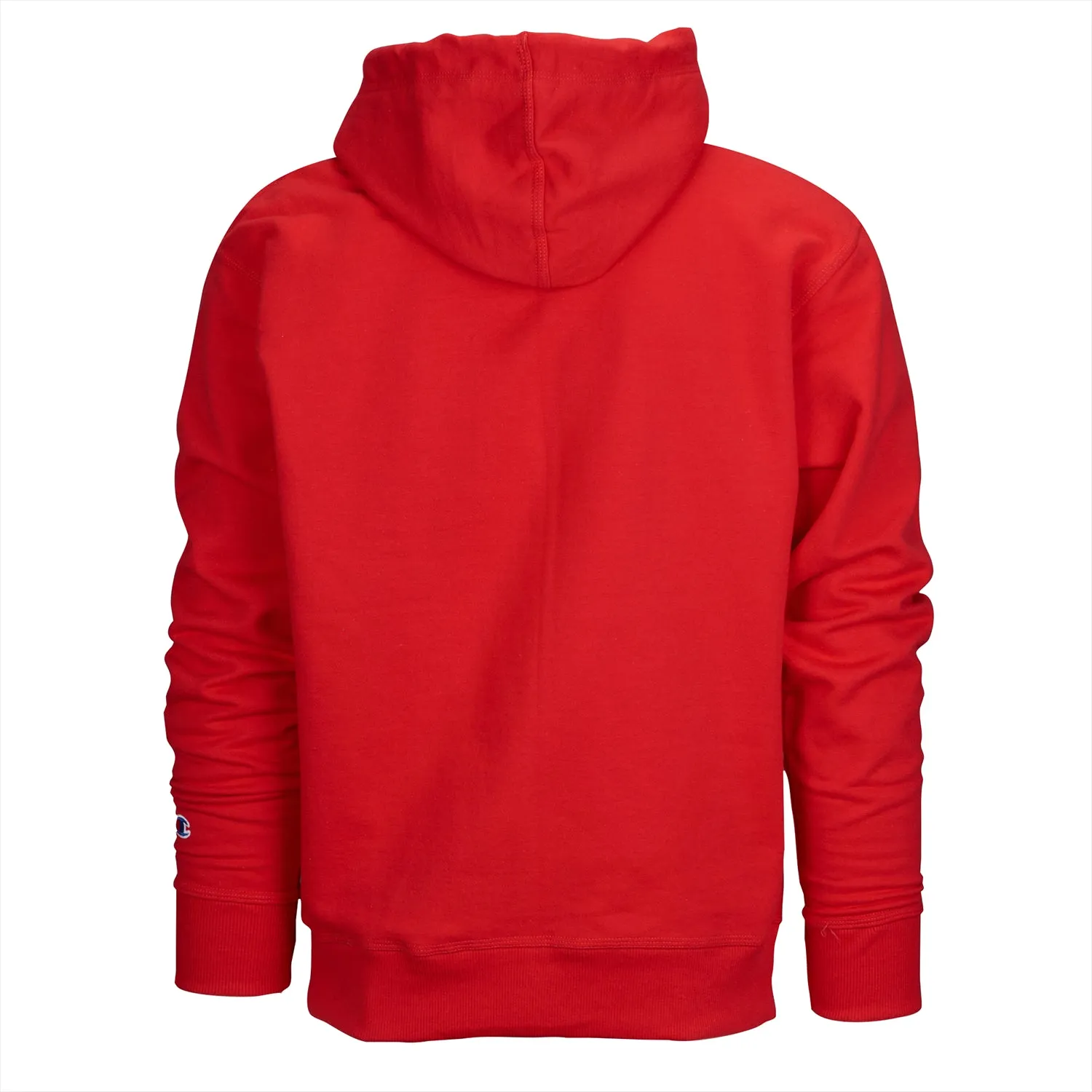Champion Men's Powerblend Fleece Pullover Hoodie Script Logo Red/Black