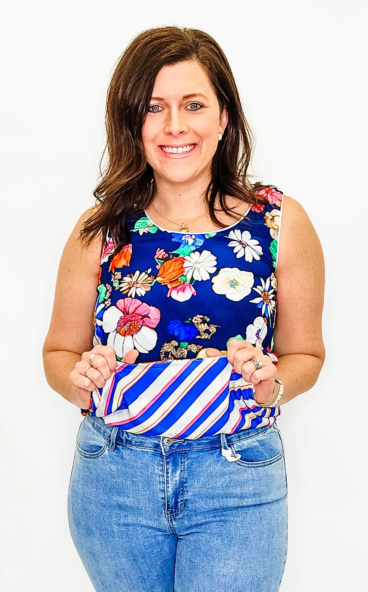 Charlie B Navy Gardenia Reversible Cami