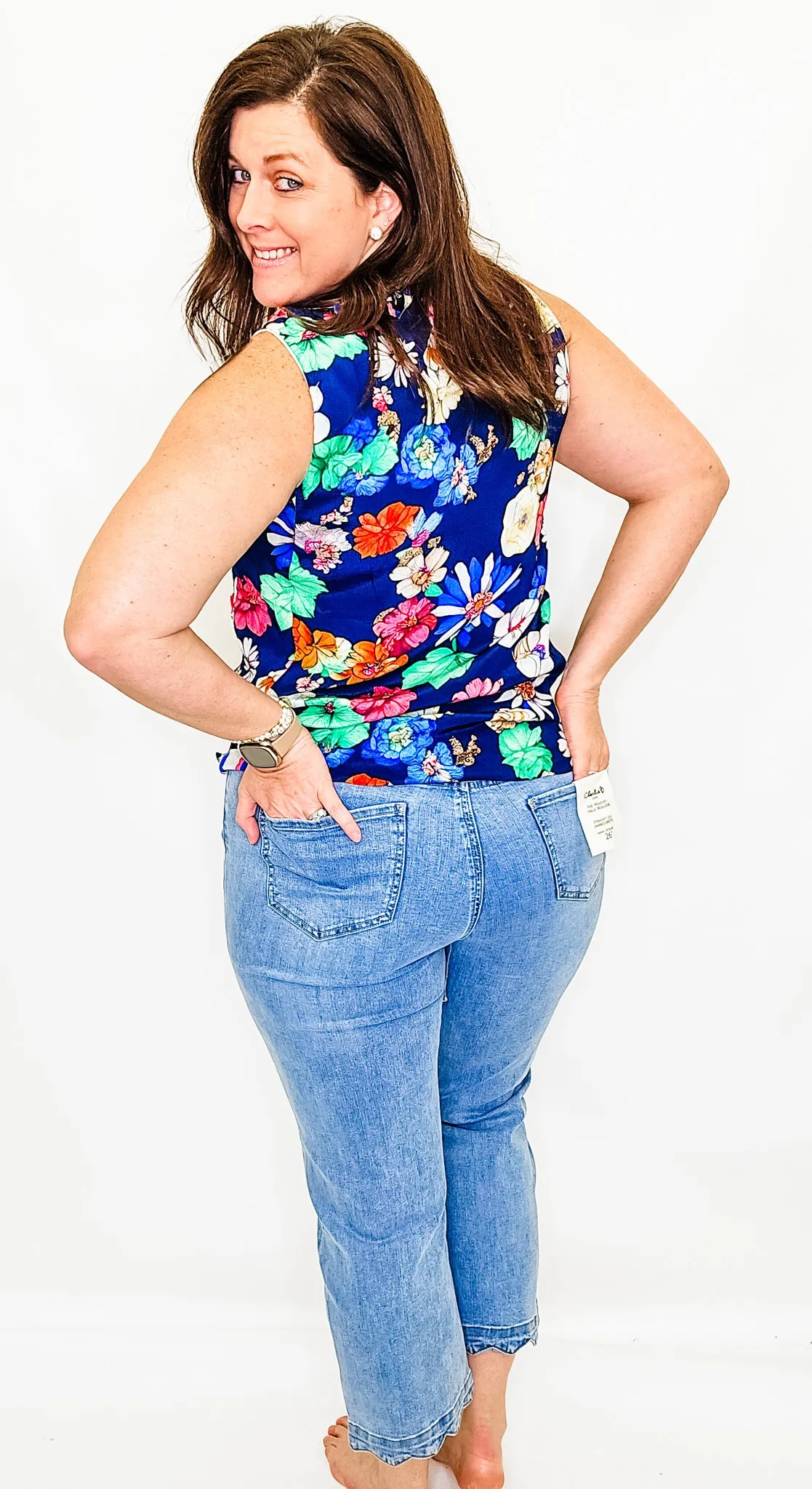 Charlie B Navy Gardenia Reversible Cami