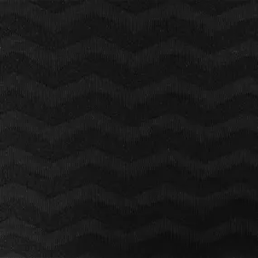 Classic Black Chevron Terry Jacquard Stretch Double Knit Fabric