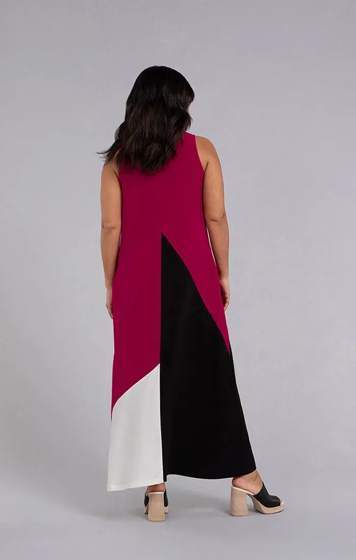 Colour Block Reversible Triangle Sleveless Dress