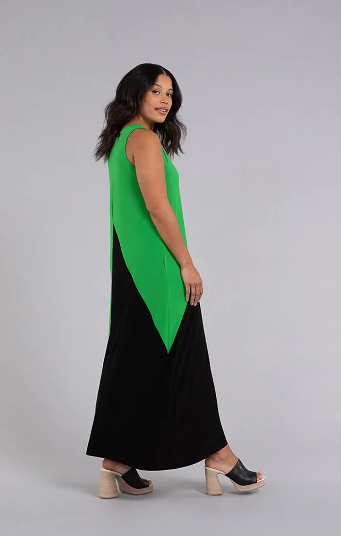 Colour Block Reversible Triangle Sleveless Dress