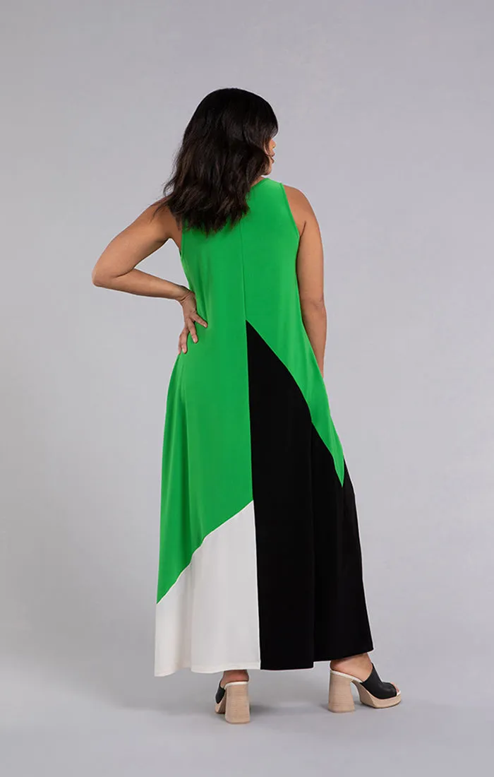 Colour Block Reversible Triangle Sleveless Dress