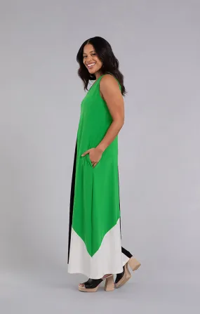 Colour Block Reversible Triangle Sleveless Dress
