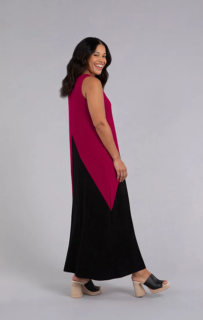Colour Block Reversible Triangle Sleveless Dress