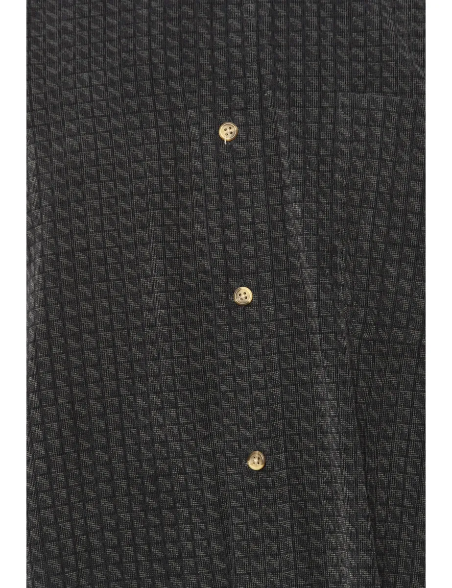 Corduroy Black & Green Patterned Shirt - XL