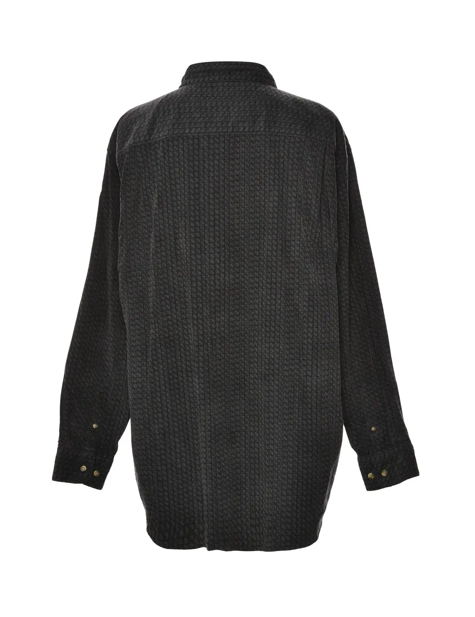 Corduroy Black & Green Patterned Shirt - XL