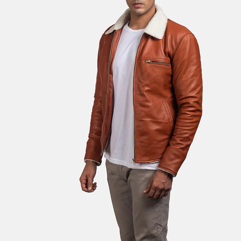 Dan Frost Tan Shearling Jacket Up to 5XL