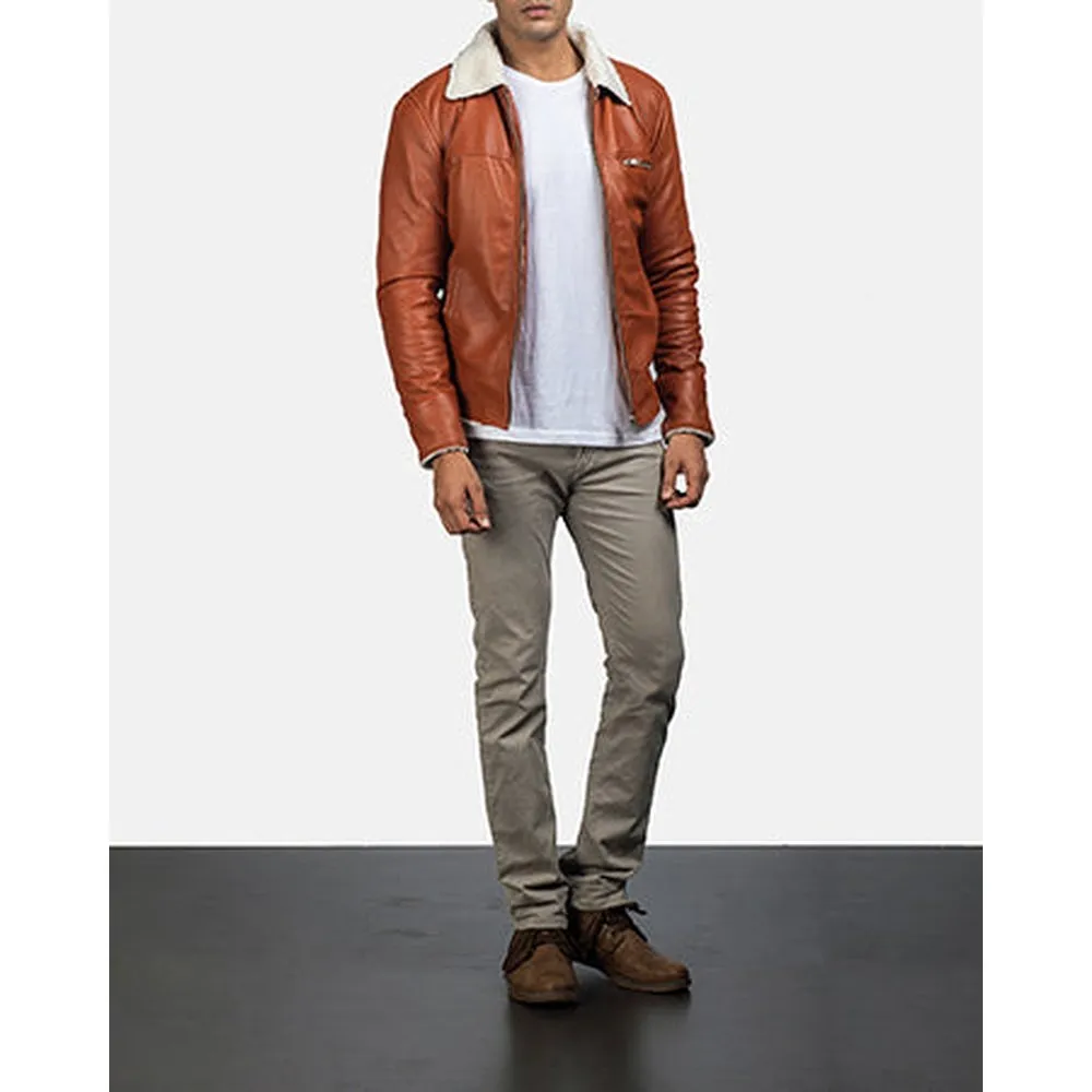 Dan Frost Tan Shearling Jacket Up to 5XL