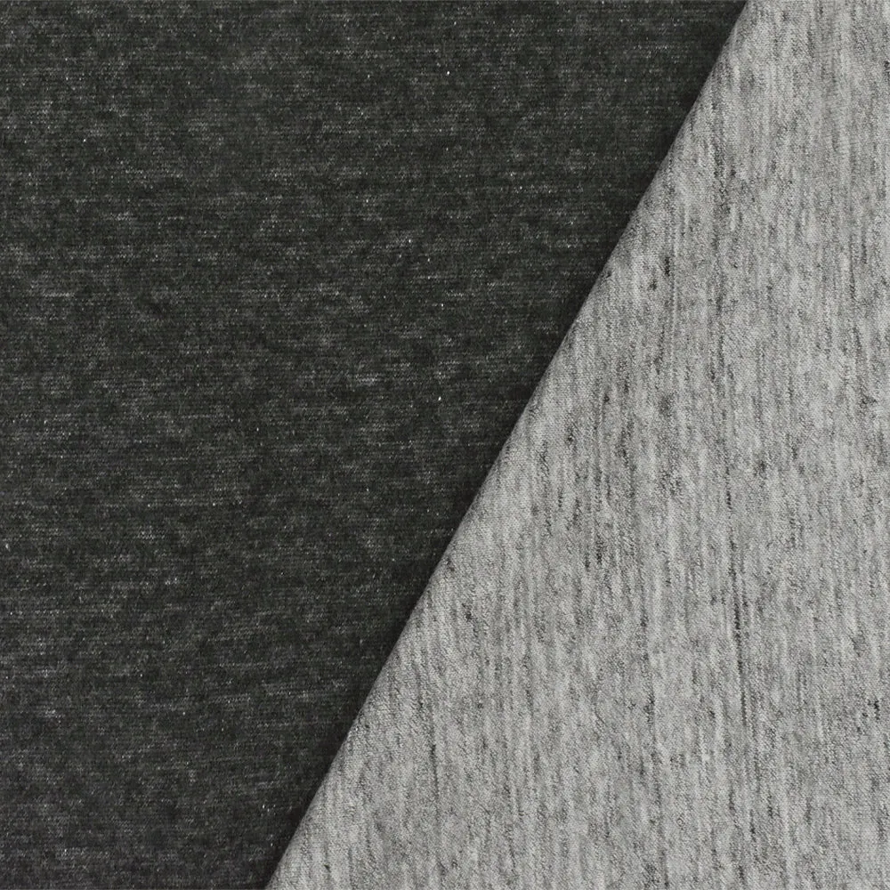 Dark-Heather Gray Reversible Stretch Double Knit Fabric