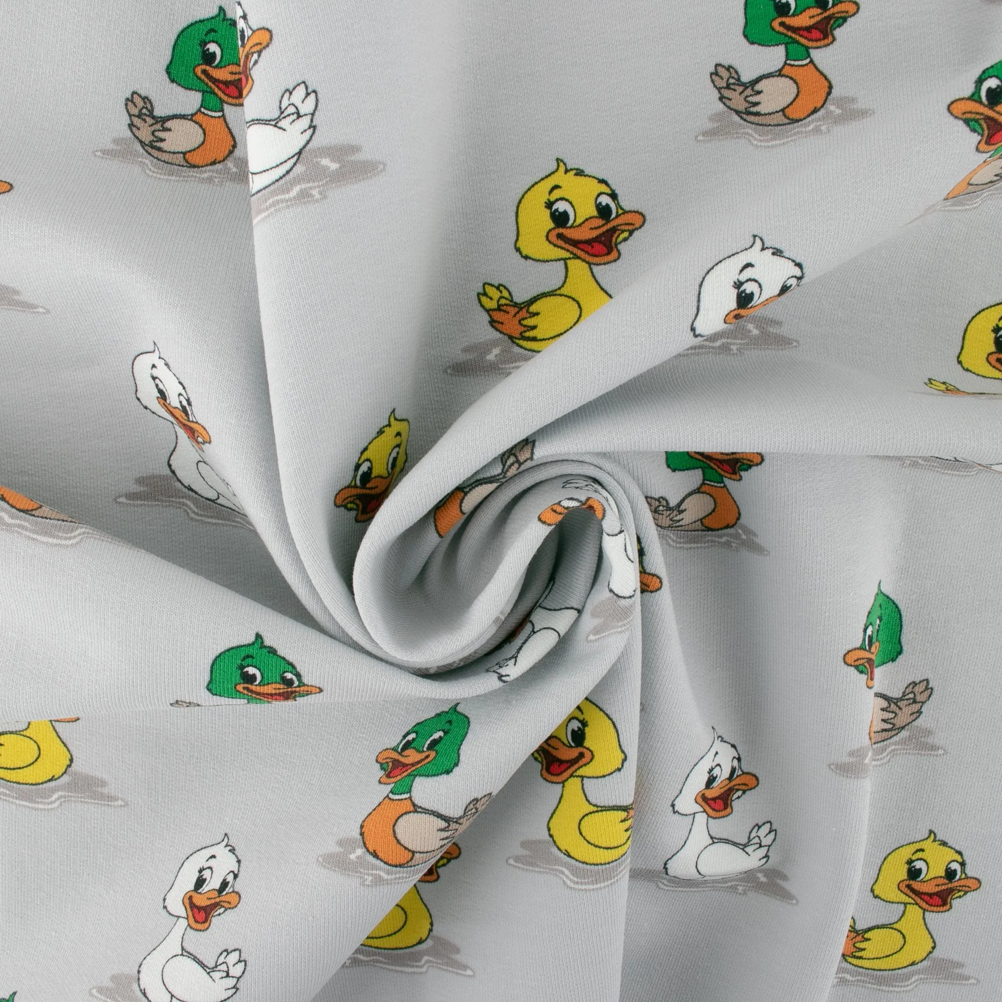 EUROPEAN - Cotton French Terry Print  - Duck - Grey