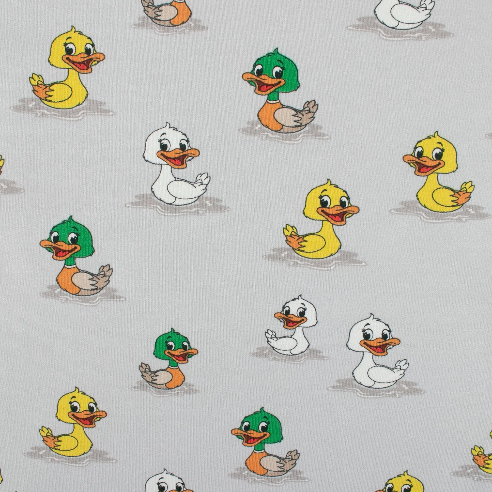 EUROPEAN - Cotton French Terry Print  - Duck - Grey