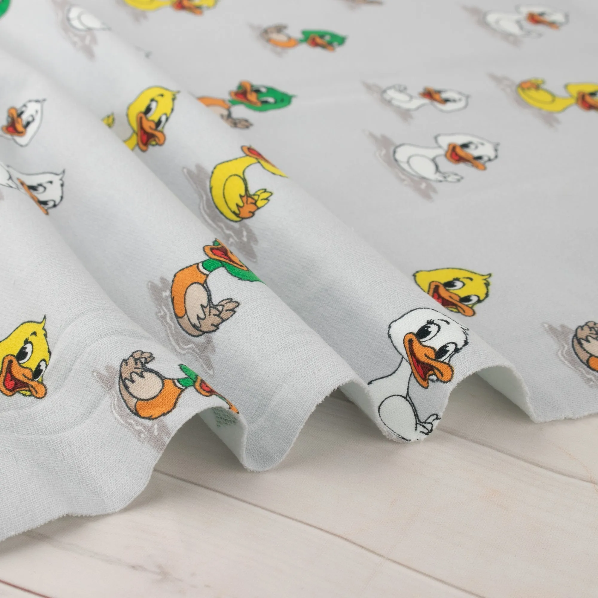 EUROPEAN - Cotton French Terry Print  - Duck - Grey