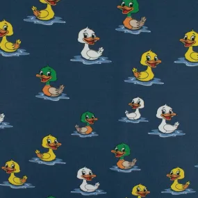 EUROPEAN - Cotton French Terry Print  - Duck - Navy