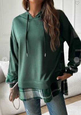 Fake Two Hooded Long Sleeve Hoodie