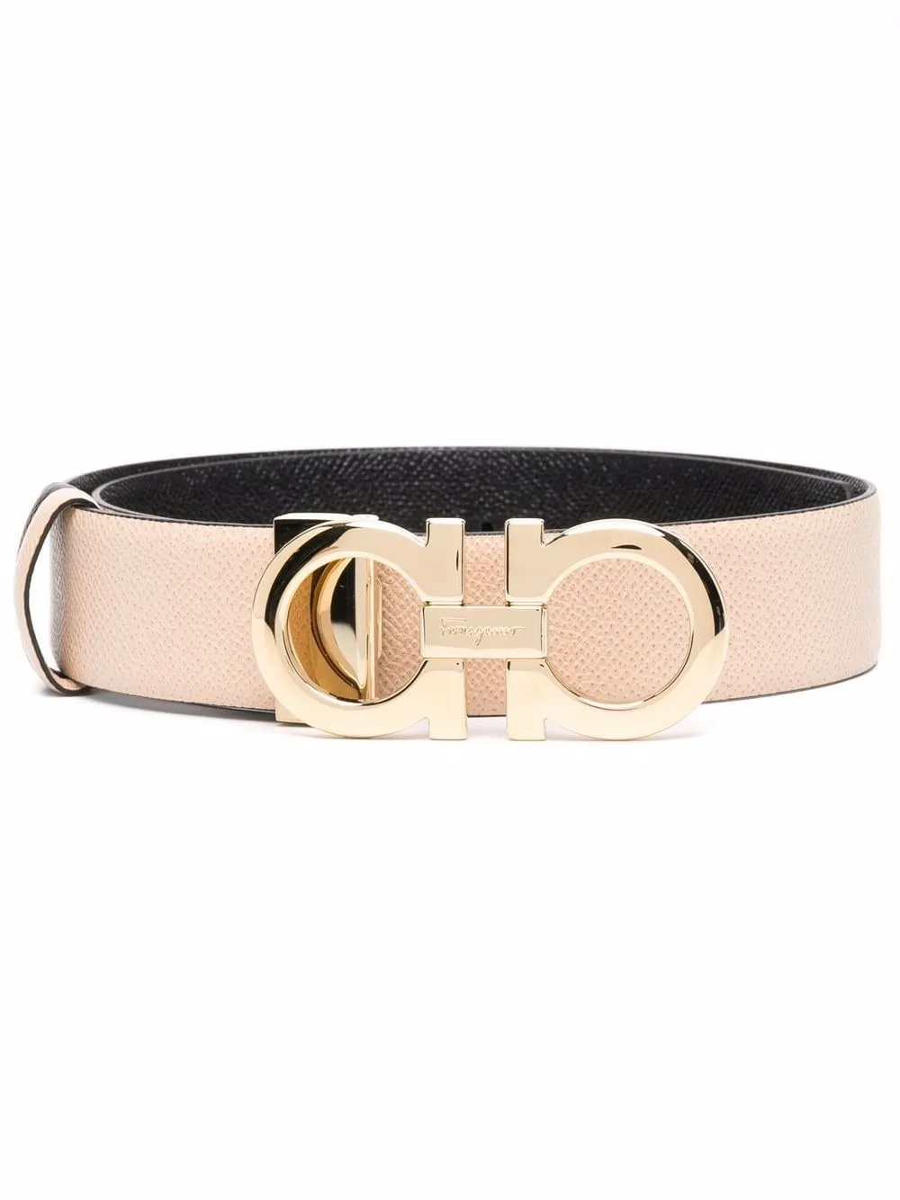 Ferragamo Reversible Leather Hammered-Effect Belt