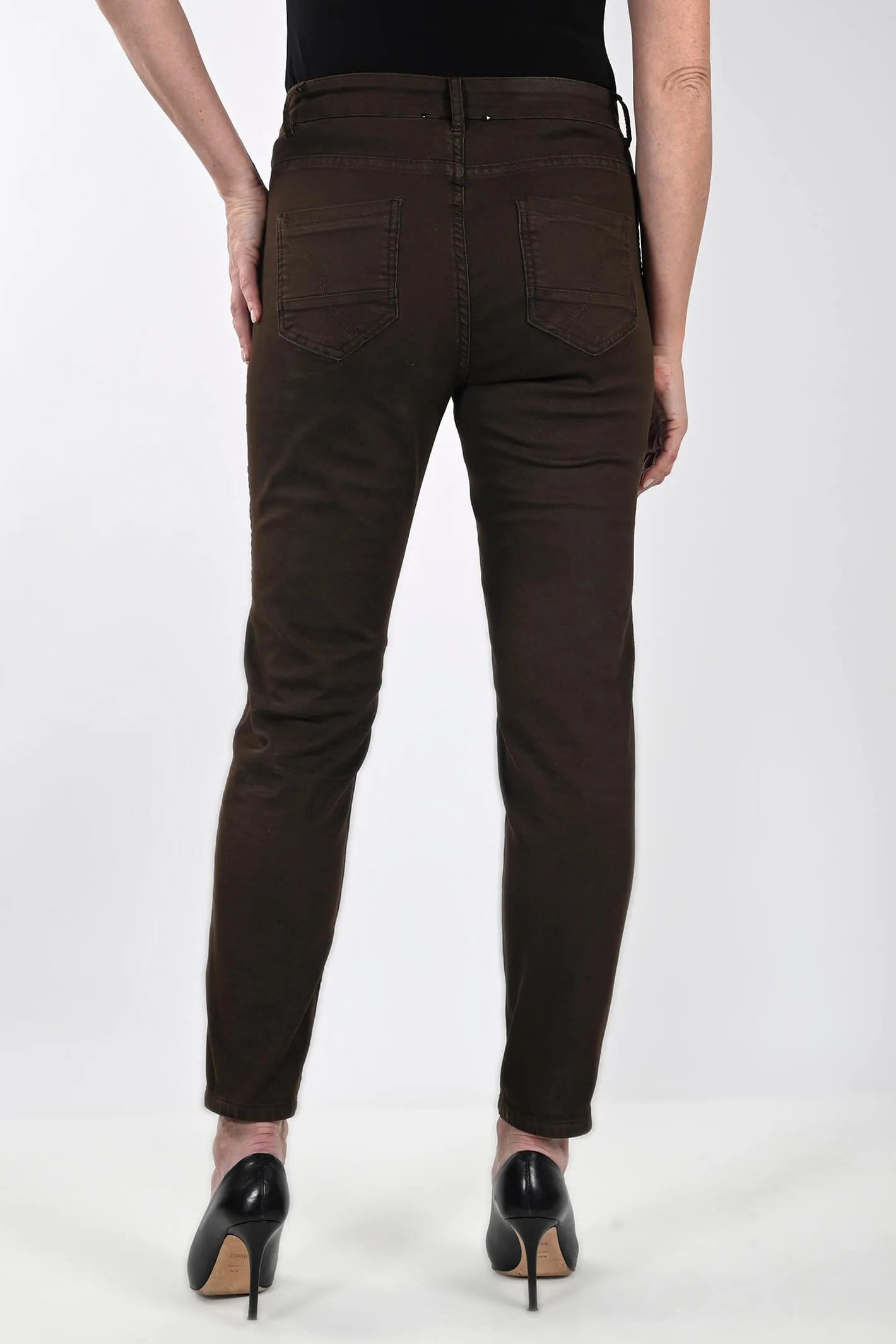 Frank Lyman 233887U Brown Print Reversible Jeans