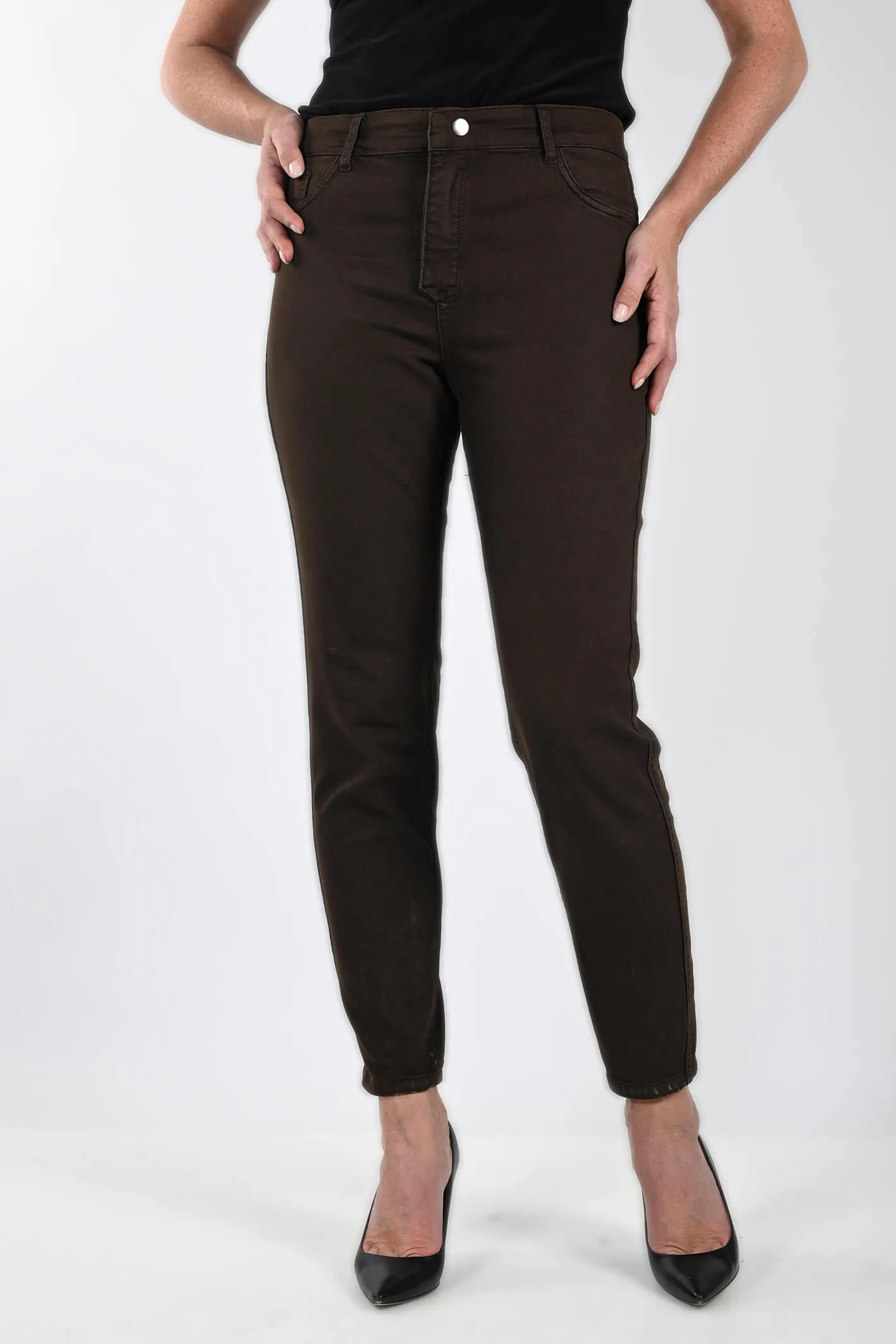 Frank Lyman 233887U Brown Print Reversible Jeans