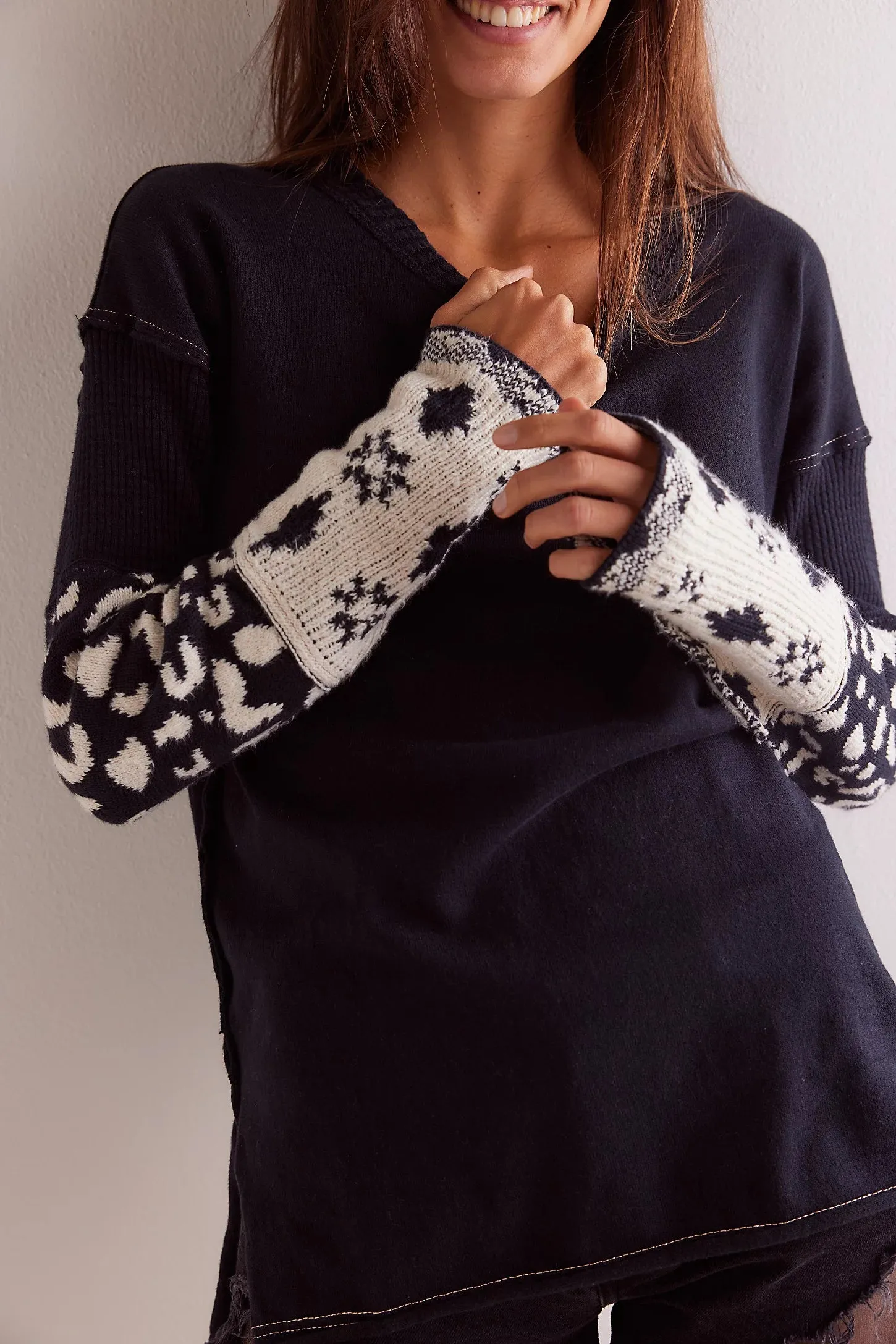 Free People Tiger Style Cuff Sweater