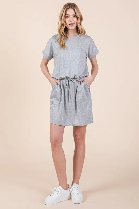 French Terry Tee Dress With Pockets