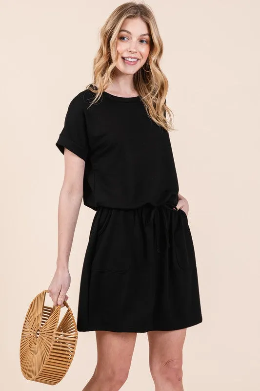 French Terry Tee Dress With Pockets