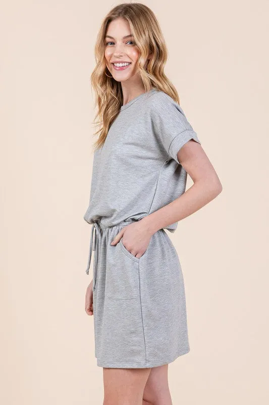 French Terry Tee Dress With Pockets