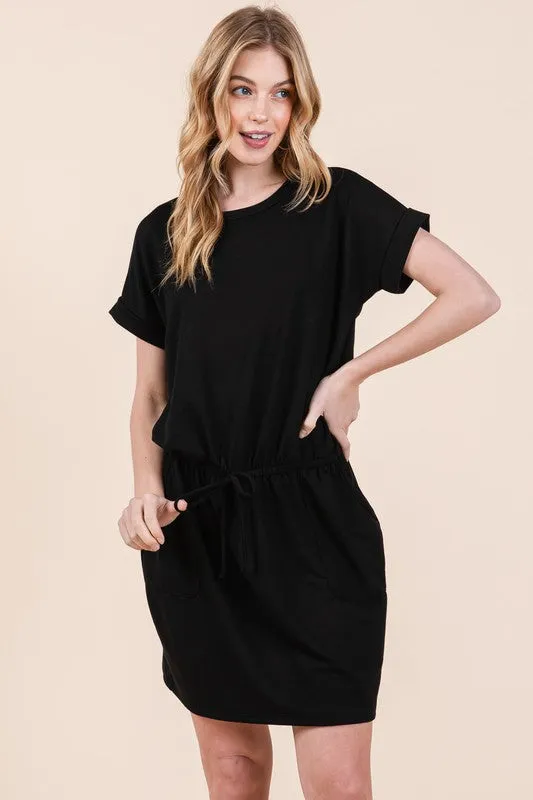French Terry Tee Dress With Pockets
