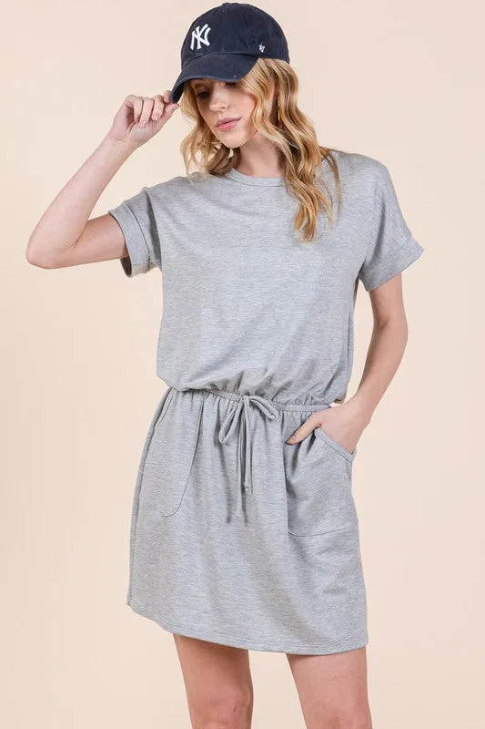 French Terry Tee Dress With Pockets