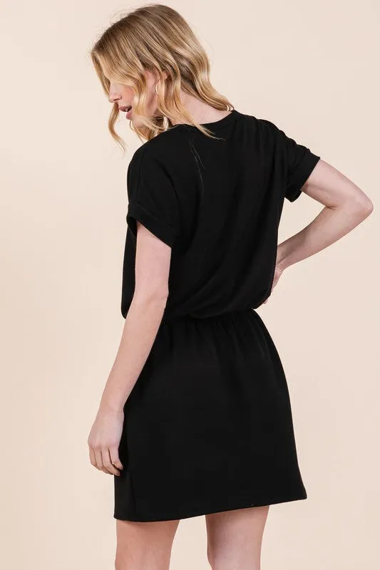 French Terry Tee Dress With Pockets